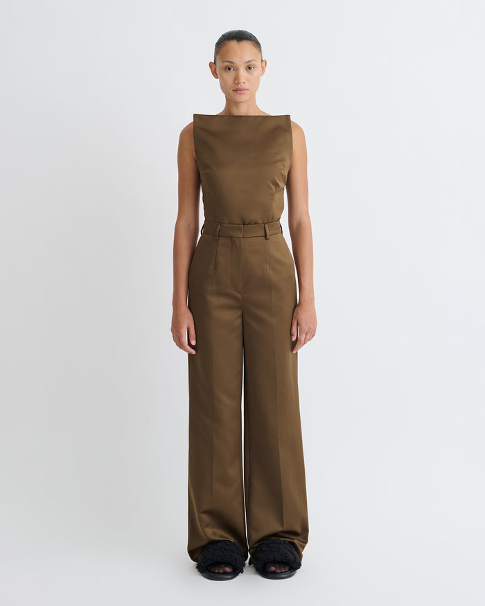Franny - Structured pants - Wood