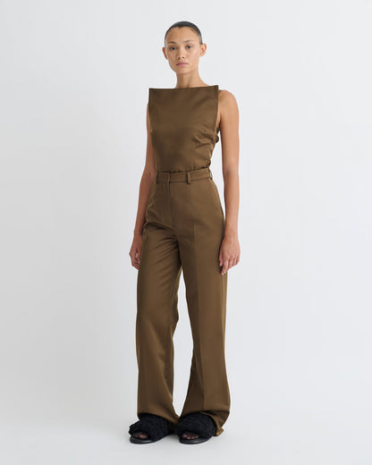 Franny - Structured pants - Wood