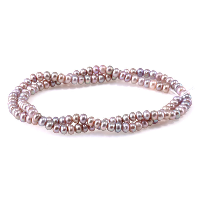 This is a Dakota Stones 5mm Freshwater Pearl Pink Gemstone strand with rondelle beads.