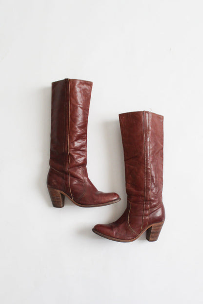 frye oxblood leather riding boots