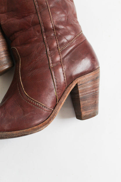 frye oxblood leather riding boots