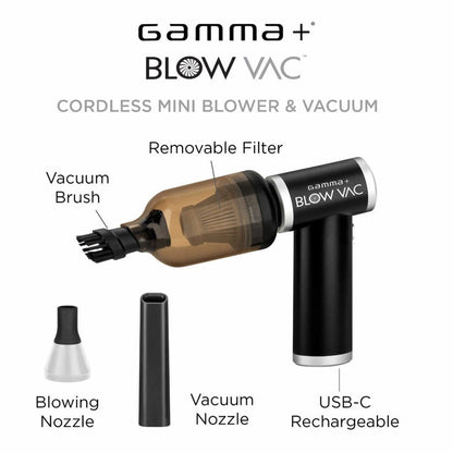 Gamma+ Blow Vac Mini Blower & Vacuum (USB-C Rechargeable) -  blower vacuum tool Gamma+
