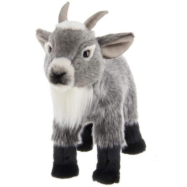 Garret Plush Stuffed Gray Goat Front