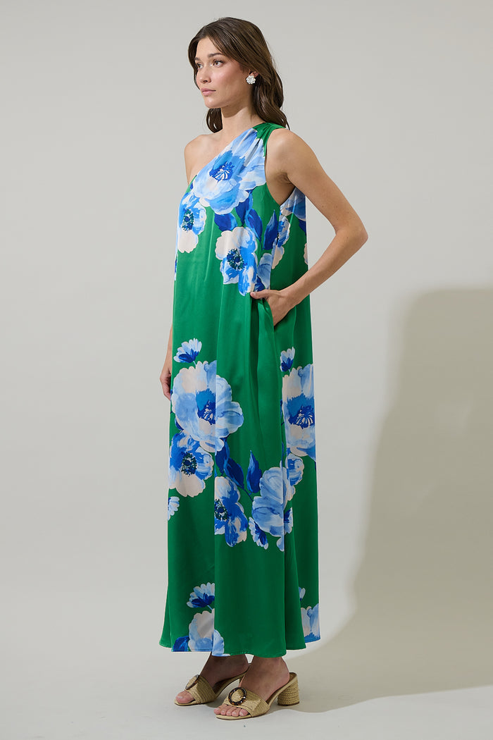 Glena Floral One Shoulder Maxi Dress