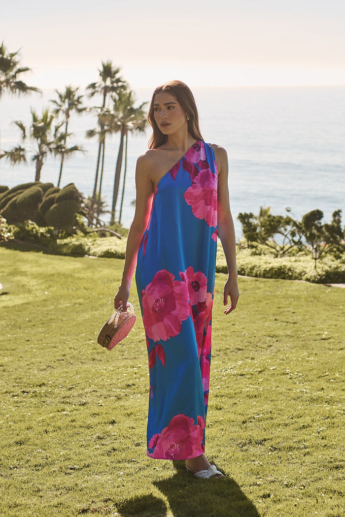Glena Floral One Shoulder Maxi Dress