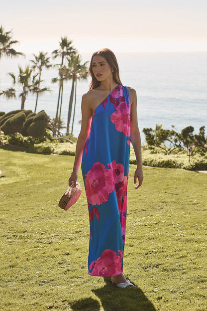 Glena Floral One Shoulder Maxi Dress