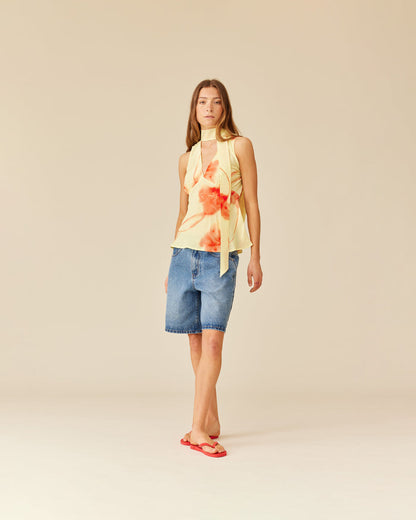 GLORIA SLEEVELESS TOP TEQUILA SUNRISE FLORAL