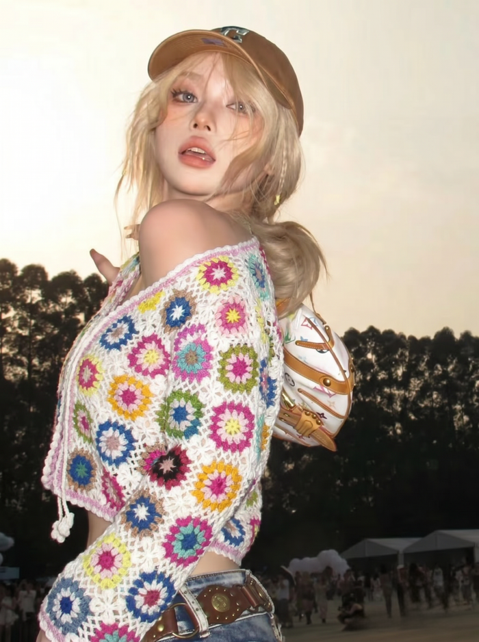 Granny Square Floral Crochet Cardigan — Garden in Bloom