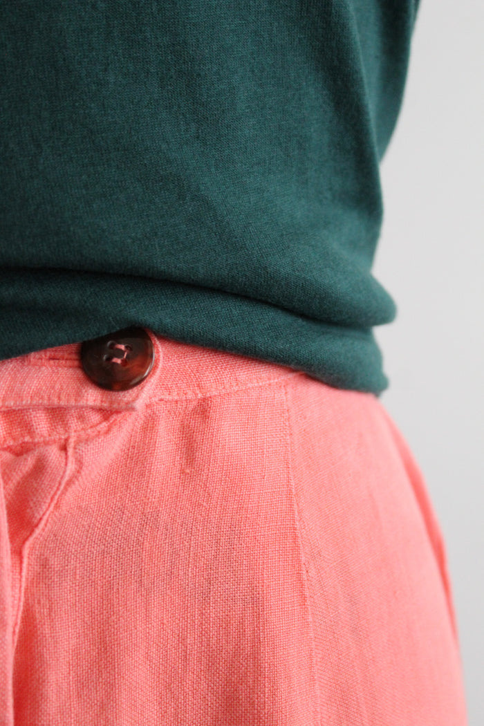 grapefruit linen trousers