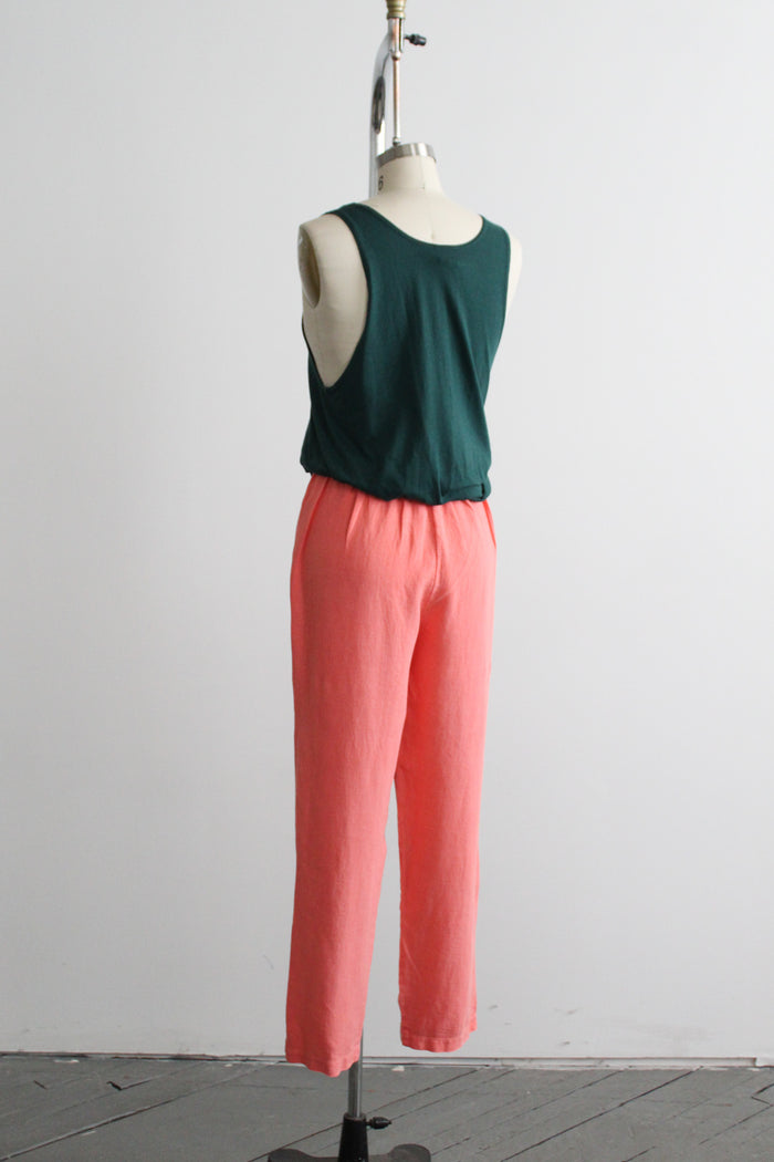 grapefruit linen trousers