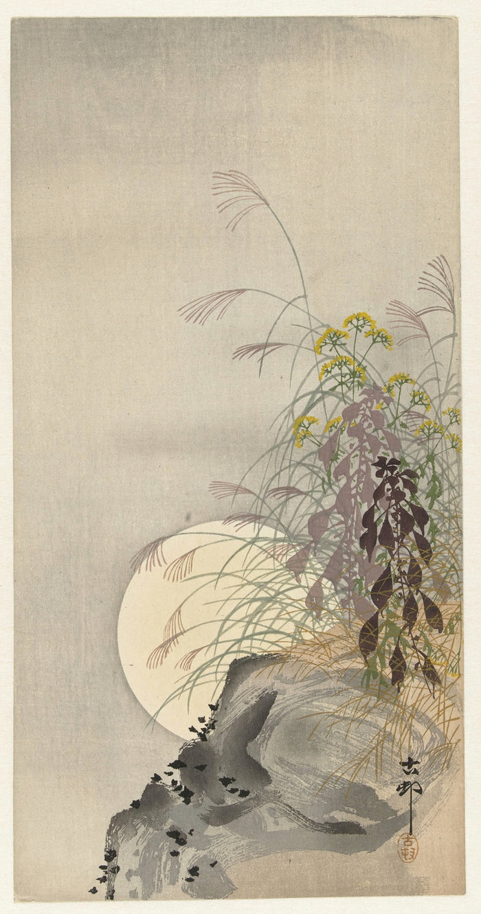 Grasses at Full Moon by Ohara Koson, 1900