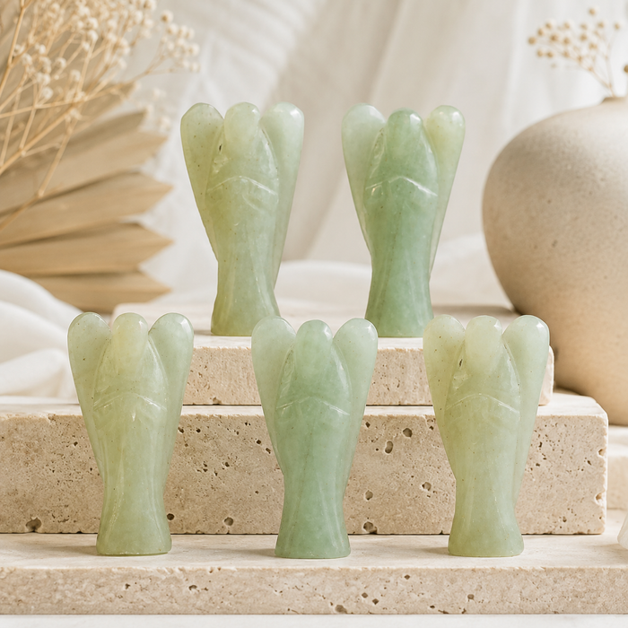 Green Aventurine Crystal Angel Pocket Guardian