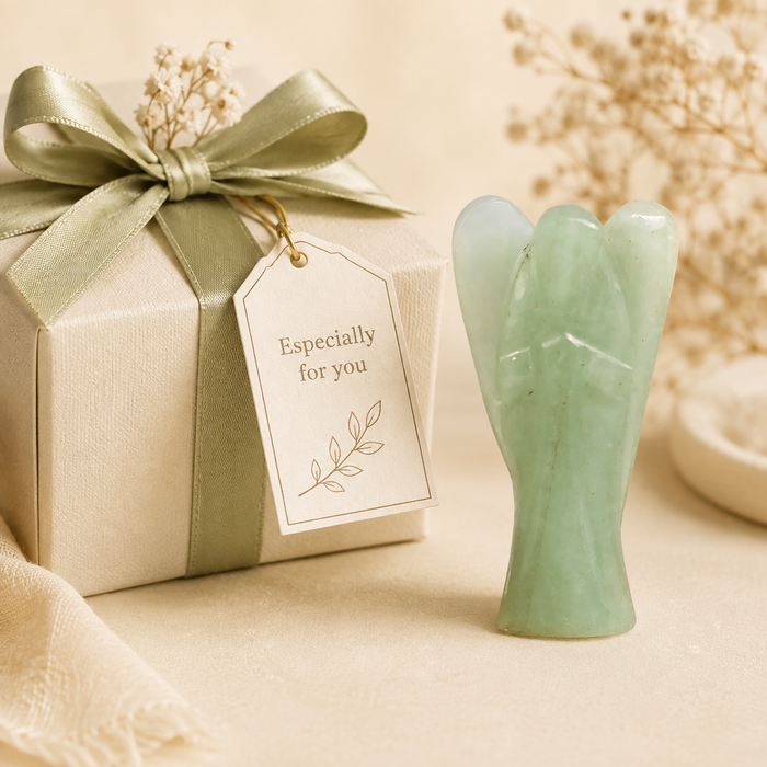 Green Aventurine Crystal Angel Pocket Guardian