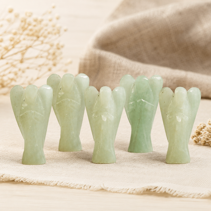 Green Aventurine Crystal Angel Pocket Guardian
