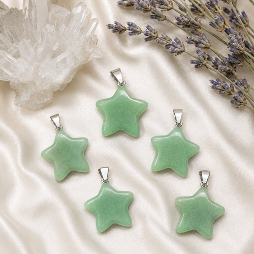 Green Aventurine  Star Pendant Necklace – Natural Crystal Gemstone Jewelry