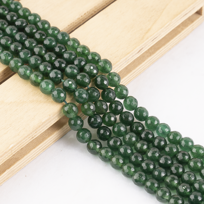 Green Jade Faceted Beads, Crystal Beads for Jewelry