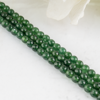 Green Jade Faceted Beads, Crystal Beads for Jewelry