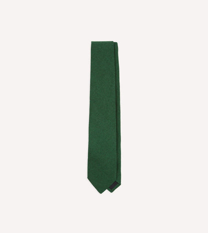 Green Pure Cashmere Solid Tipped Tie