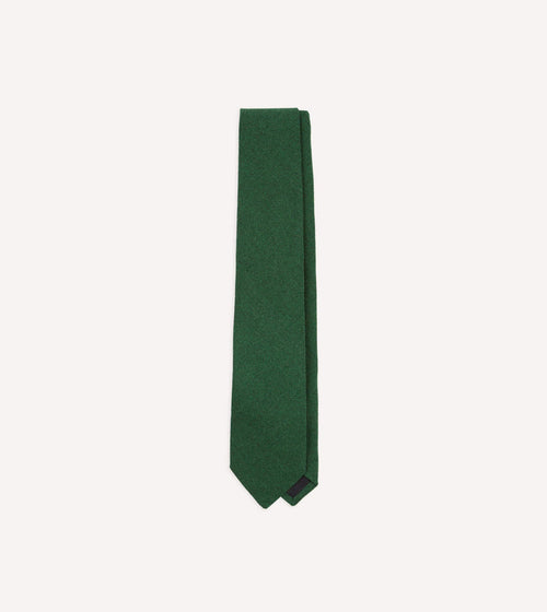 Green Pure Cashmere Solid Tipped Tie