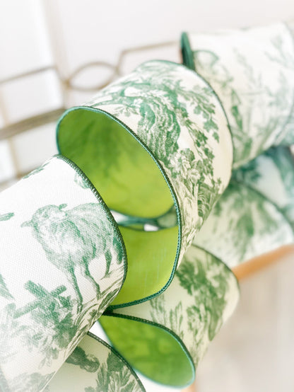 Green Toile Ribbon