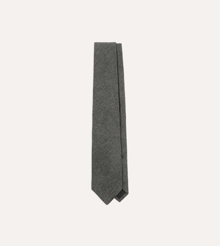 Grey Pure Cashmere Solid Tipped Tie