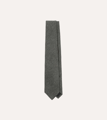Grey Pure Cashmere Solid Tipped Tie