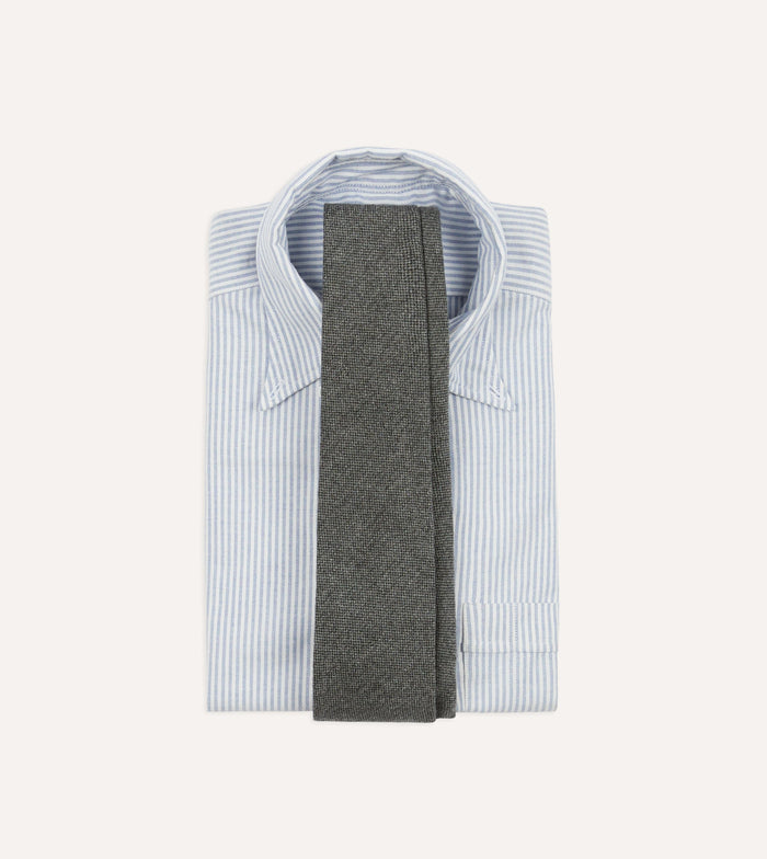 Grey Pure Cashmere Solid Tipped Tie