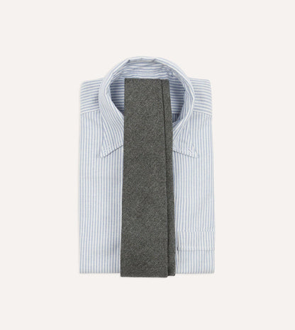 Grey Pure Cashmere Solid Tipped Tie