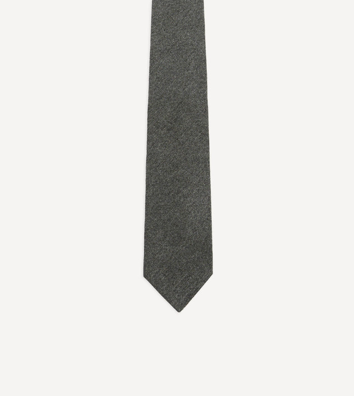 Grey Pure Cashmere Solid Tipped Tie