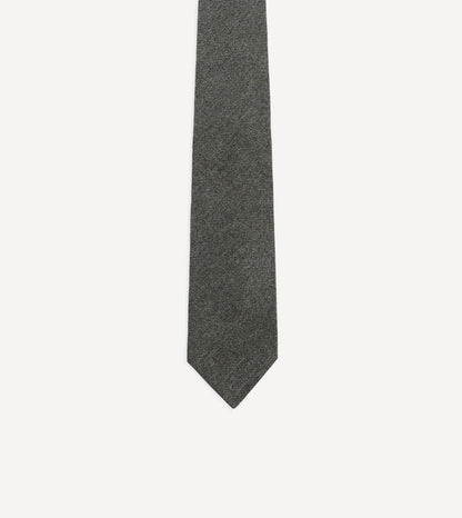 Grey Pure Cashmere Solid Tipped Tie
