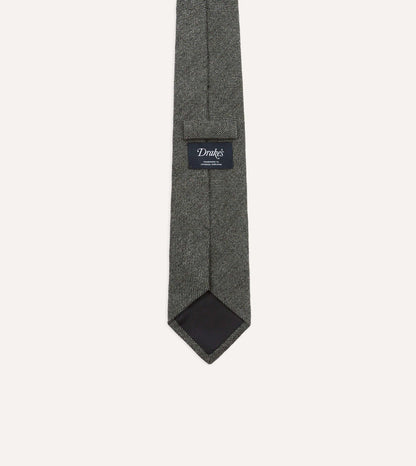 Grey Pure Cashmere Solid Tipped Tie