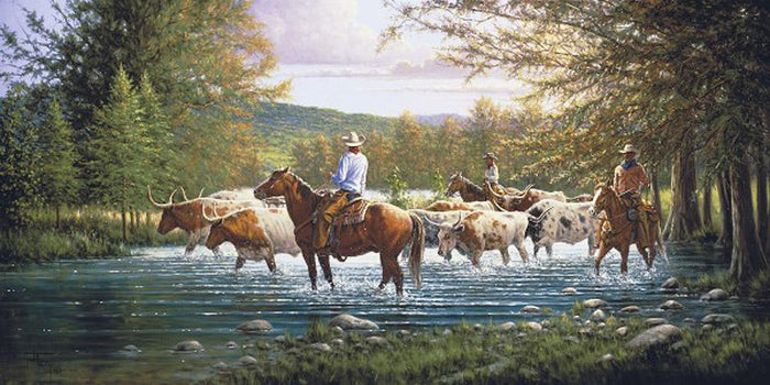 Guadalupe Crossing Cowboy Roundup Western Art Prints by Jack Terry