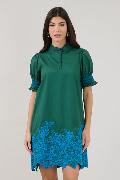 Hansie Embroidered Shift Mini Dress