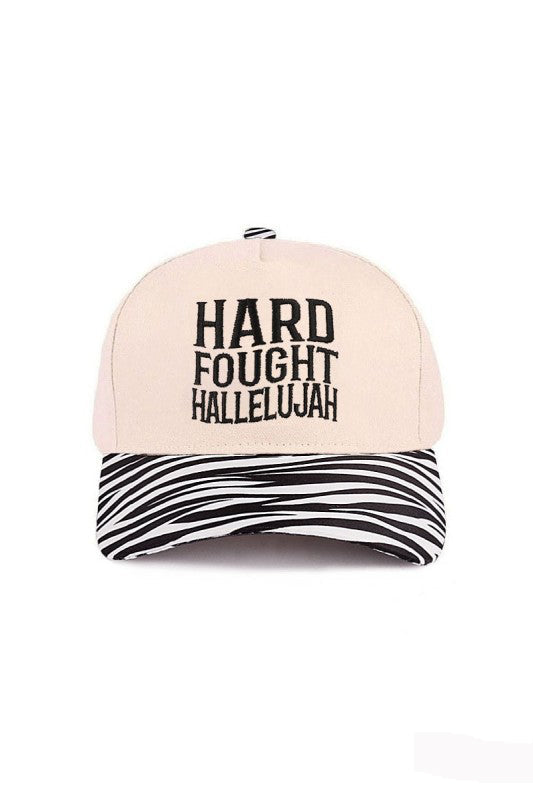 "Hard Fought Hallelujah" Cap-Zebra-Cute-Trendy-Shop-Womens-Boutique-Clothing-Store