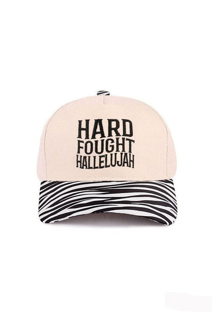 "Hard Fought Hallelujah" Cap-Zebra-Cute-Trendy-Shop-Womens-Boutique-Clothing-Store