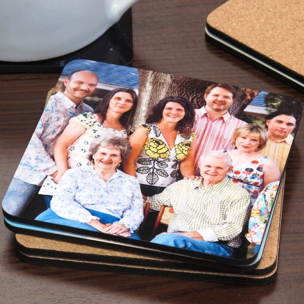 Hardboard Cork Back Square Coaster Set People