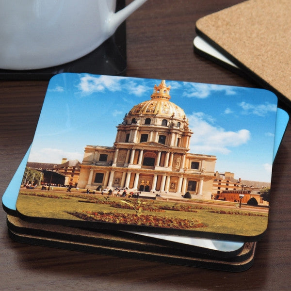 Hardboard Cork Back Square Coaster Set Building