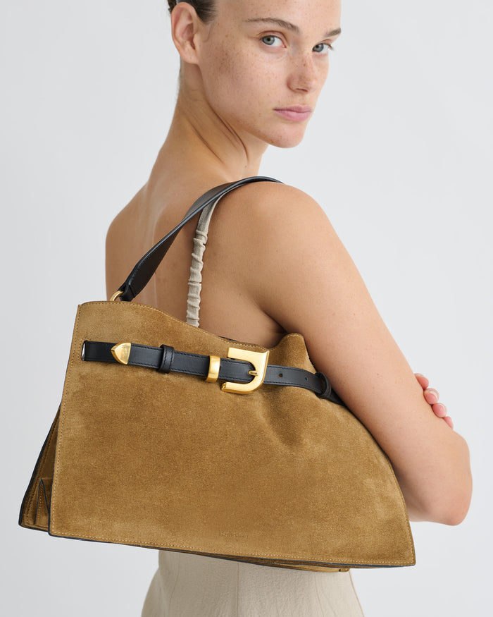 Harmonica - Suede bag - Brown