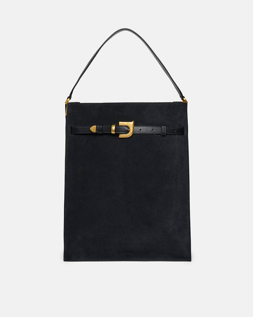 Harmonica Maxi - Suede bag - Black