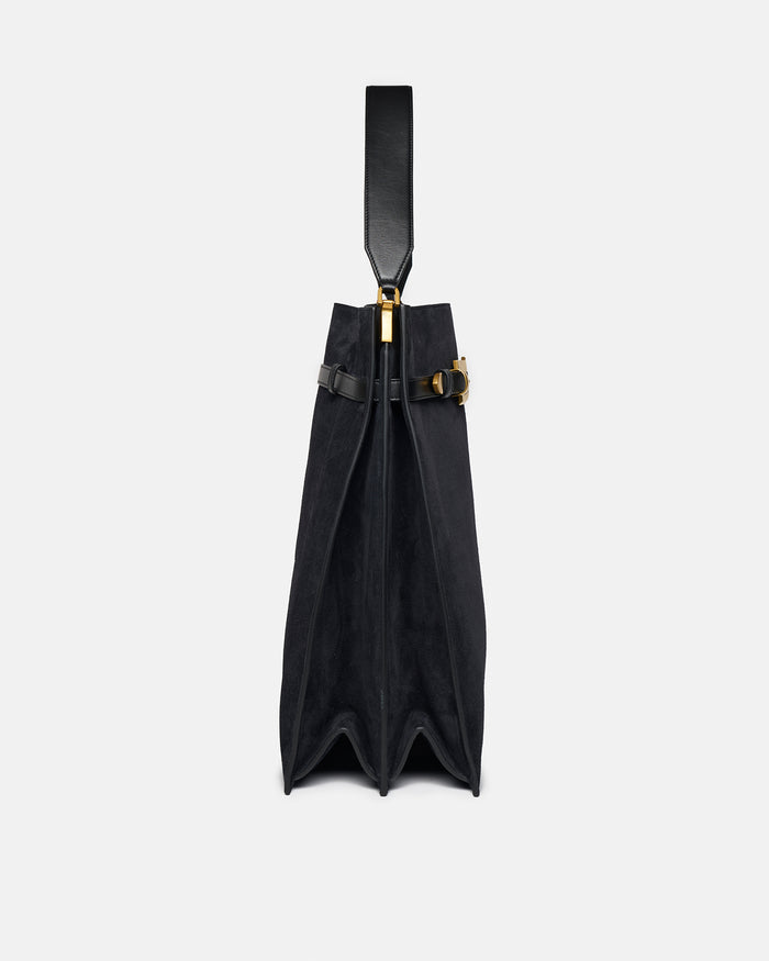 Harmonica Maxi - Suede bag - Black