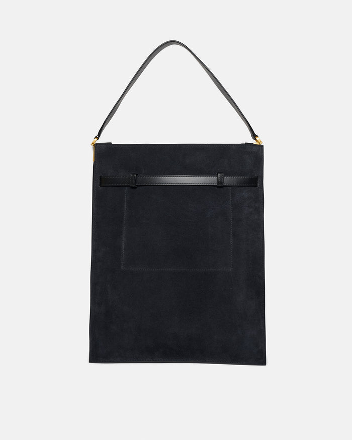 Harmonica Maxi - Suede bag - Black