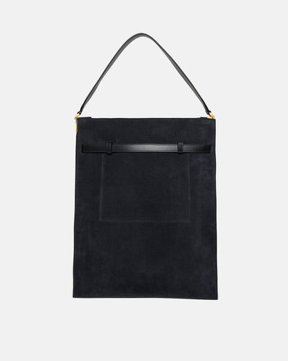 Harmonica Maxi - Suede bag - Black