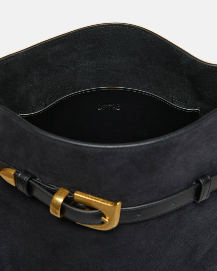 Harmonica Maxi - Suede bag - Black
