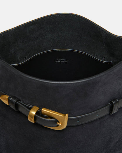 Harmonica Maxi - Suede bag - Black