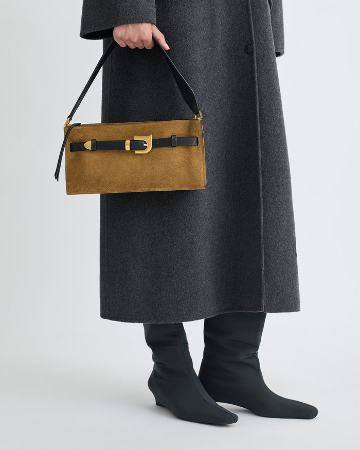 Harmonica Mini - Suede bag - Brown