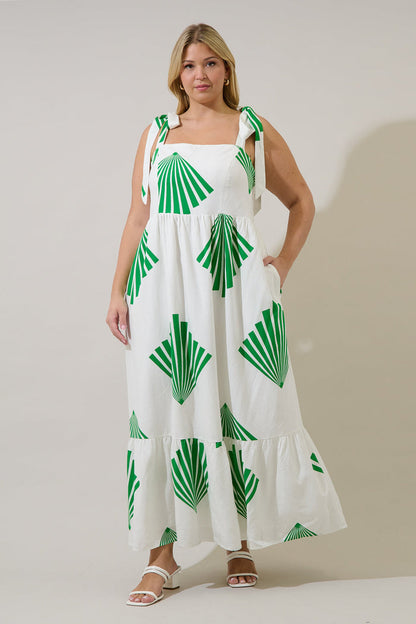 Hendy Shoulder Tie Maxi Dress Fan Breeze Curve