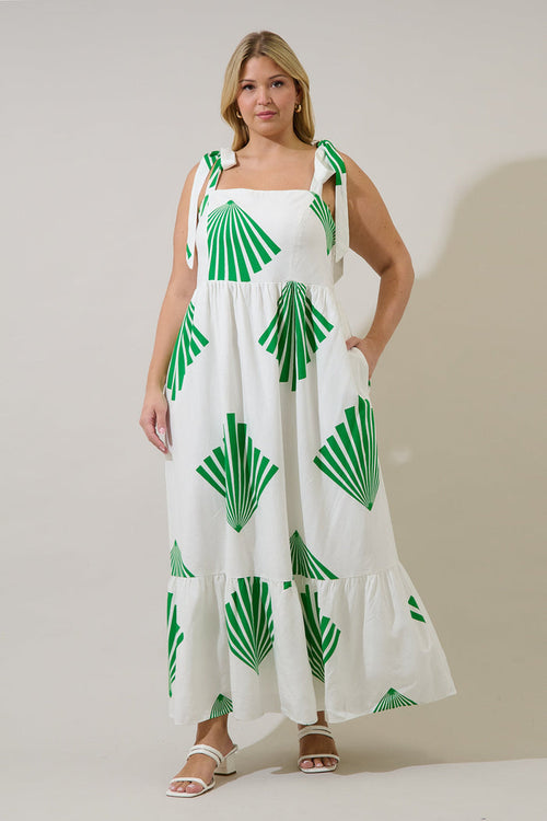Hendy Shoulder Tie Maxi Dress Fan Breeze Curve
