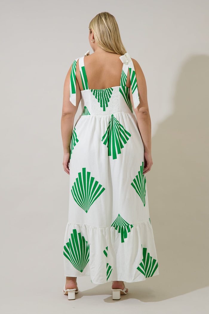 Hendy Shoulder Tie Maxi Dress Fan Breeze Curve