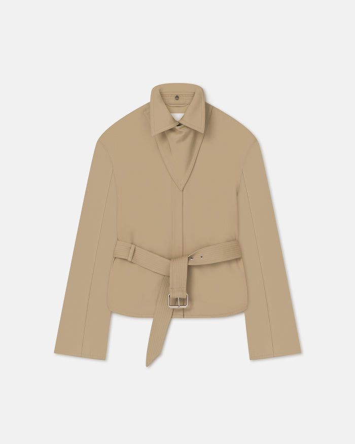 Henka - Bonded Trench/Faux Fur Jacket - Beige/Brown