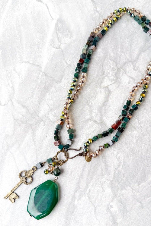 Here's My Key India Agate Necklace-Cute-Trendy-Shop-Womens-Boutique-Clothing-Store